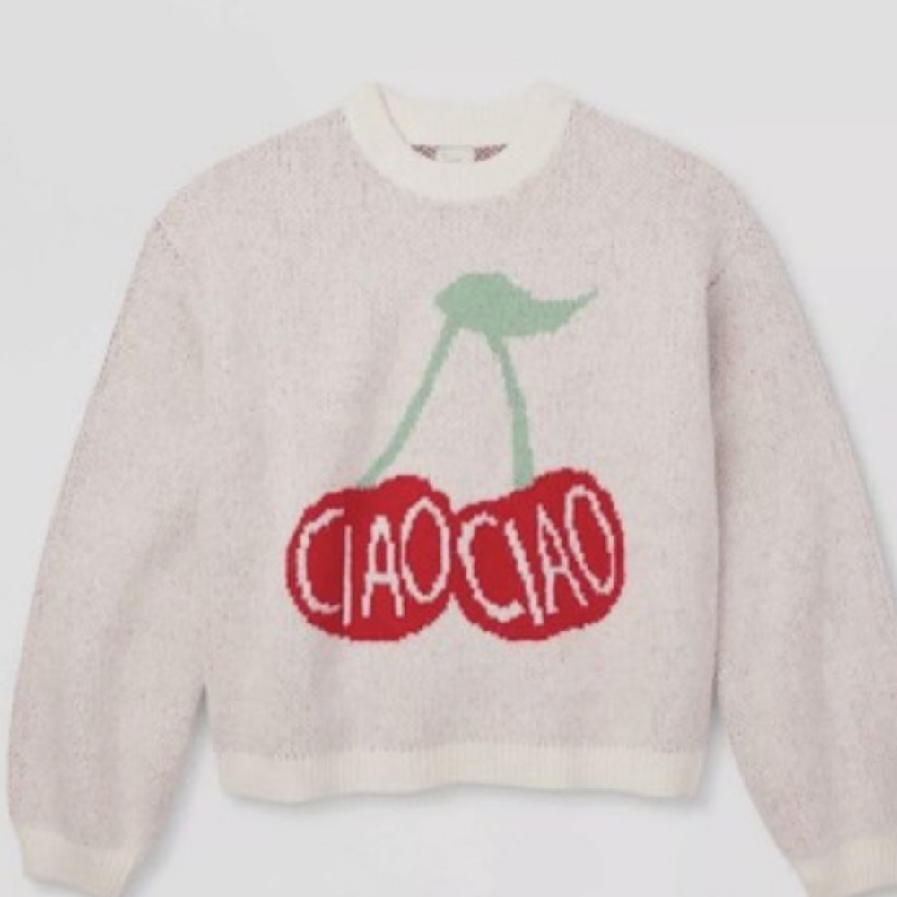 🆕 A NEW DAY 🎯 Ciao Ciao cherry oversized cropped sweater | Sz S